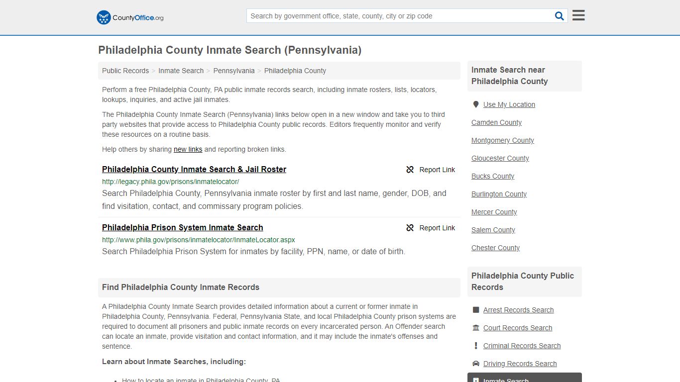 Inmate Search - Philadelphia County, PA (Inmate Rosters ...