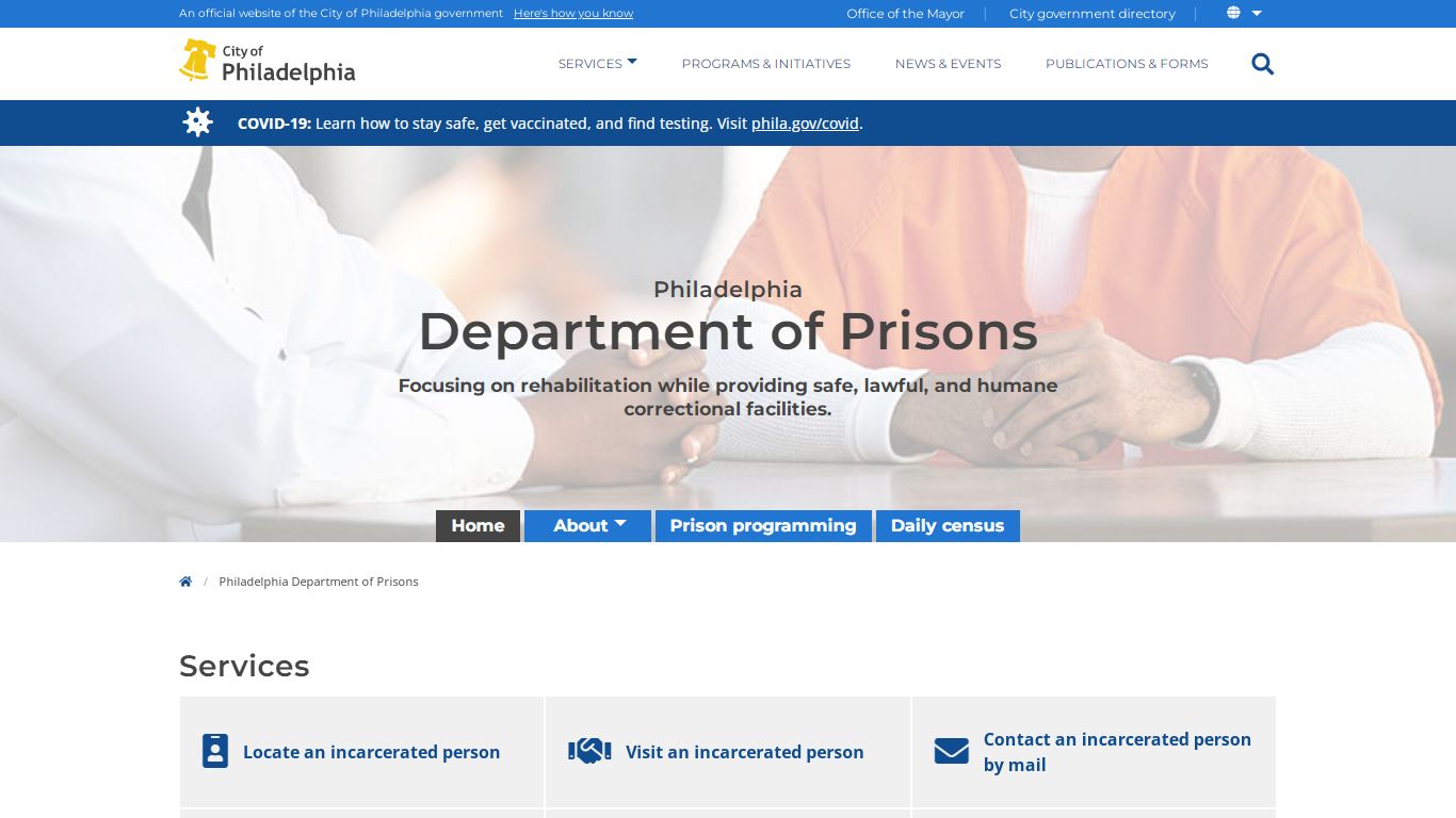 Philadelphia Department of Prisons | Homepage | City of ...