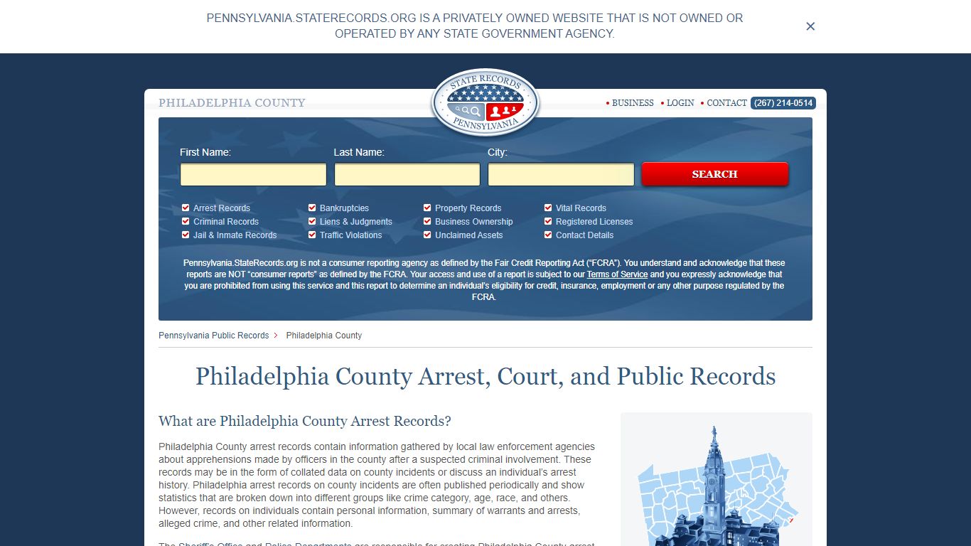 Philadelphia County Arrest, Court, and Public Records